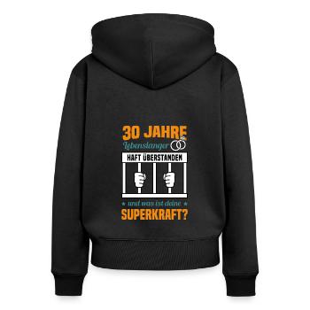 Hochzeitstag Jubiläum Verheiratet Ehe Ehemann - Frauen Premium Bio Zip Hoodie - Schwarz - Hinten - Julia (174cm)