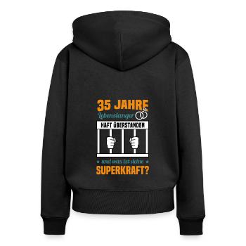 Hochzeitstag Jubiläum Verheiratet Ehe Ehemann - Frauen Premium Bio Zip Hoodie - Schwarz - Hinten - Julia (174cm)
