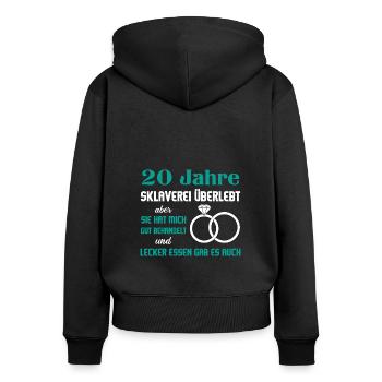 Hochzeitstag Jubiläum Verheiratet Ehe Ehemann - Frauen Premium Bio Zip Hoodie - Schwarz - Hinten - Julia (174cm)