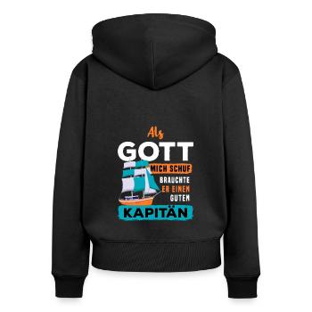 Segelboot Segelschiff Bootsfahrer Kapitän - Frauen Premium Bio Zip Hoodie - Schwarz - Hinten - Julia (174cm)