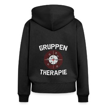 Schützenfest Schießen Schießsport Sportschütze - Frauen Premium Bio Zip Hoodie - Schwarz - Hinten - Julia (174cm)