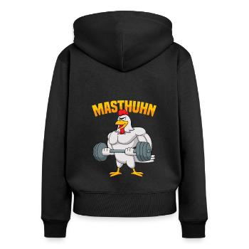 Fitness Ausdauer Muskeltraining Sport Fitness - Frauen Premium Bio Zip Hoodie - Schwarz - Hinten - Julia (174cm)