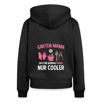 Gartenarbeit Gärtnerin Garten Mama - Frauen Premium Bio Zip Hoodie - Schwarz - Hinten - Julia (174cm)