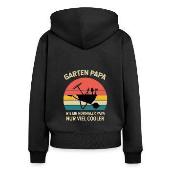 Gartenarbeit Landschaftsgärtner Garten Papa - Frauen Premium Bio Zip Hoodie - Schwarz - Hinten - Julia (174cm)