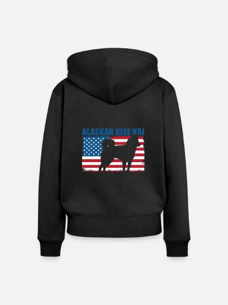 Alaskan Klee Kai - Frauen Premium Bio Zip Hoodie - Schwarz