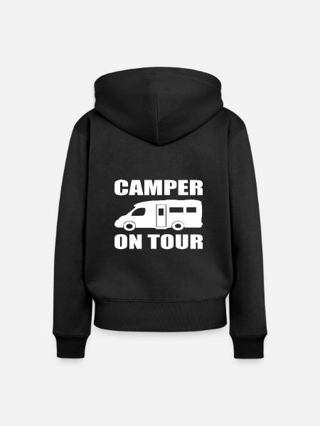 camping - Frauen Premium Bio Zip Hoodie - Schwarz