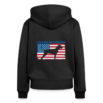Black and Tan Coonhound - Women's Premium Organic Zip Hoodie - black - Back - Julia (174cm)