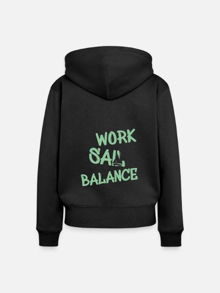 Work Sail Balance - Frauen Premium Bio Zip Hoodie - Schwarz