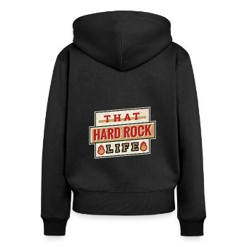 Hard Rock Life - Idée cadeau - Sweat à capuche zippé Premium bio Femme - noir - Dos - Julia (174cm)
