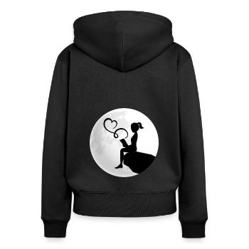 read novel reading lesson book primer ebook bibo - Women's Premium Organic Zip Hoodie - black - Back - Julia (174cm)