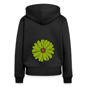 Blume grün Blume grüne Blumen st patrick's day  - Frauen Premium Bio Zip Hoodie - Schwarz - Hinten - Julia (174cm)