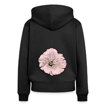 Blume rosa pinke Blume Blumen pink rosa Blumen - Frauen Premium Bio Zip Hoodie - Schwarz - Hinten - Julia (174cm)