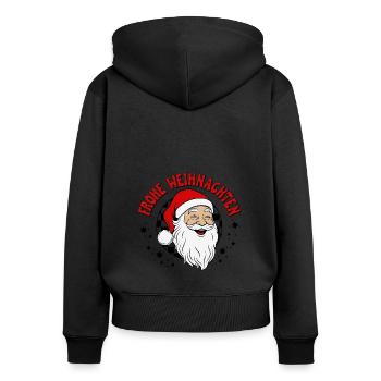 Frohe Weihnachten Ugly Christmas Sweater - Frauen Premium Bio Zip Hoodie - Schwarz - Hinten - Julia (174cm)