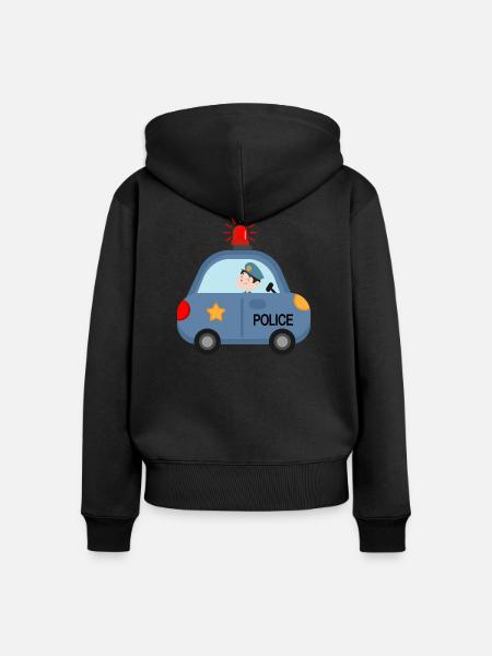 Police Polizei Kinderkommisar Blaulicht - Frauen Premium Bio Zip Hoodie - Schwarz