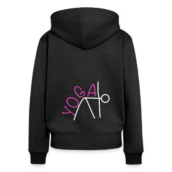 Yoga - Sweat à capuche zippé Premium bio Femme - noir - Dos - Julia (174cm)