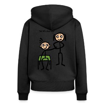 Physiotherapie Krankengymnastik - Wo tuts denn weh - Frauen Premium Bio Zip Hoodie - Schwarz - Hinten - Julia (174cm)