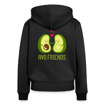 avocat - Sweat à capuche zippé Premium bio Femme - noir - Dos - Julia (174cm)