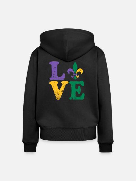 Mardi Gras - Frauen Premium Bio Zip Hoodie - Schwarz