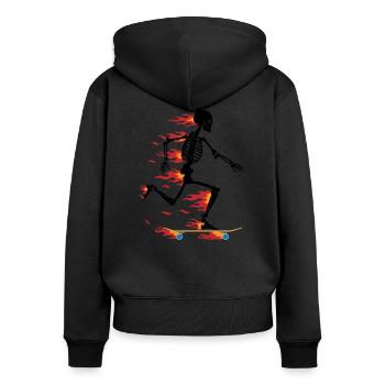 Skateboarding Skeleton Skater Skull Skate Skate - Women's Premium Organic Zip Hoodie - black - Back - Julia (174cm)
