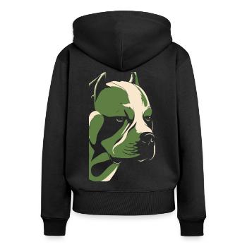 Pitbull - Sweat à capuche zippé Premium bio Femme - noir - Dos - Julia (174cm)
