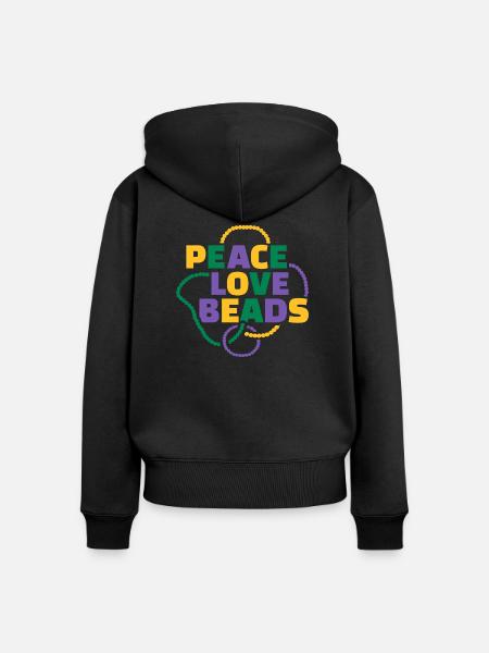 Mardi Gras - Frauen Premium Bio Zip Hoodie - Schwarz