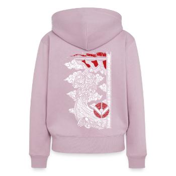 Navire viking Viking Captain Warrior Boat - Sweat à capuche zippé Premium bio Femme - rose poudré - Dos - Julia (174cm)