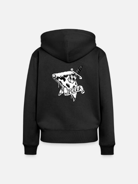 PIZZA !!! - Frauen Premium Bio Zip Hoodie - Schwarz