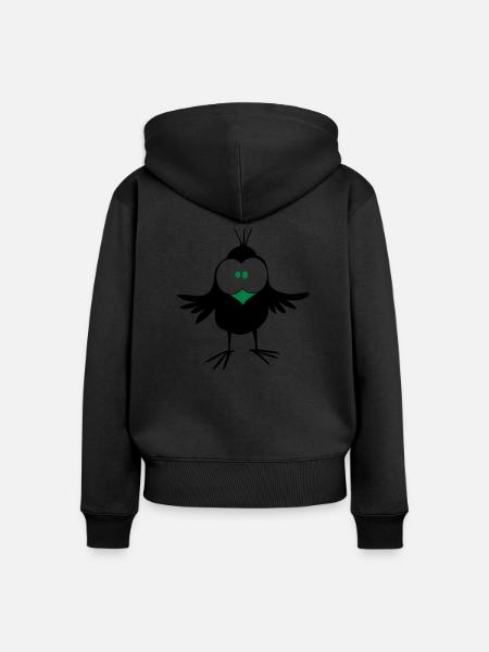 Spatz - Frauen Premium Bio Zip Hoodie - Schwarz