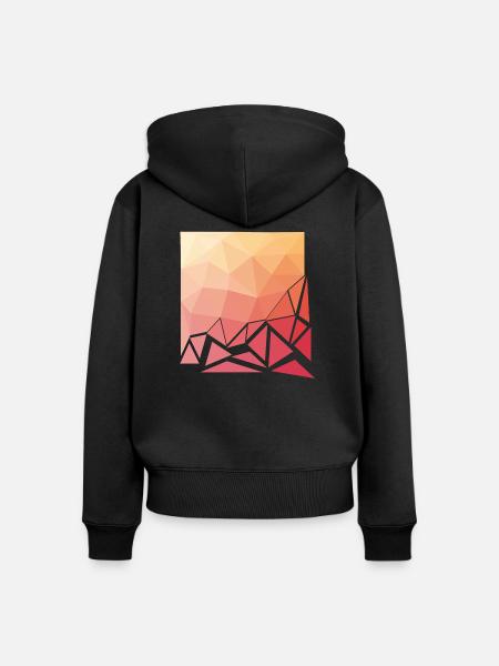 Fading Polygons - Frauen Premium Bio Zip Hoodie - Schwarz