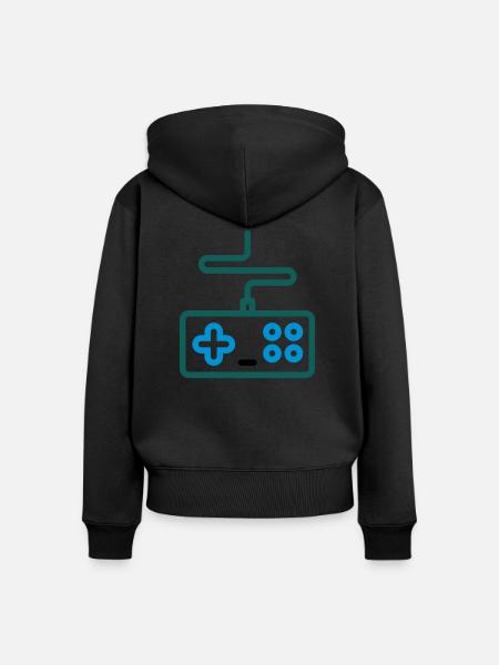 Gaming / eSports / Kontroller - Frauen Premium Bio Zip Hoodie - Schwarz