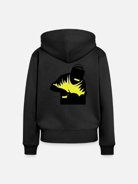 Schweisser 2 Farbig - Frauen Premium Bio Zip Hoodie - Schwarz