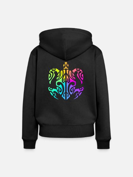 tahiti turtle - Frauen Premium Bio Zip Hoodie - Schwarz