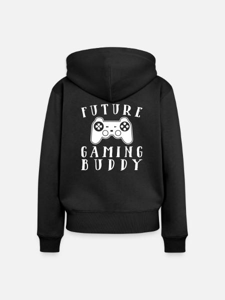 Future Gaming Buddy - Frauen Premium Bio Zip Hoodie - Schwarz