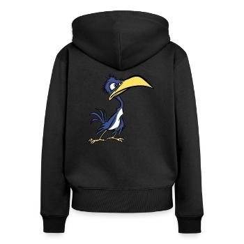 Mec fou - Sweat à capuche zippé Premium bio Femme - noir - Dos - Julia (174cm)