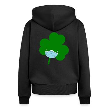 St. Patrick's Day Mask - Women's Premium Organic Zip Hoodie - black - Back - Julia (174cm)