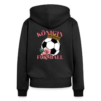Königin Fußball Frauen Frauenfußball EM WM soccer - Frauen Premium Bio Zip Hoodie - Schwarz - Hinten - Julia (174cm)