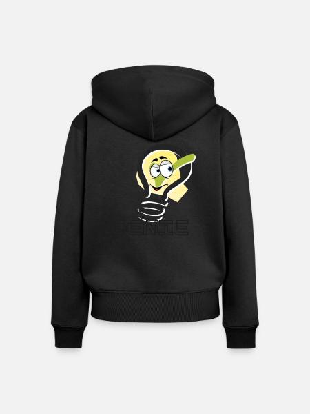 GENIE - Frauen Premium Bio Zip Hoodie - Schwarz