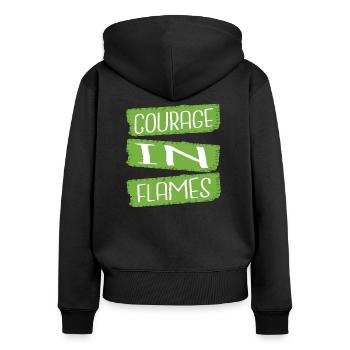 Gallantry Heroism Fire Department Emergency Rescue - Women's Premium Organic Zip Hoodie - black - Back - Julia (174cm)