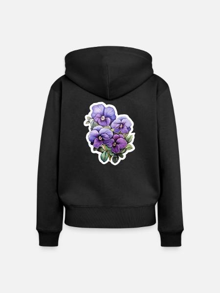 Stiefmütterchen - Frauen Premium Bio Zip Hoodie - Schwarz