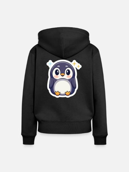 Pinguin-Liebhaber - Frauen Premium Bio Zip Hoodie - Schwarz