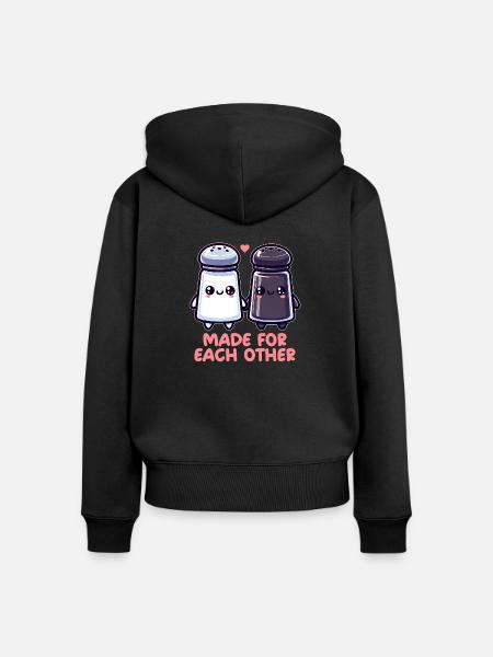 Salz und Pfeffer - Frauen Premium Bio Zip Hoodie - Schwarz