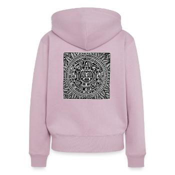 Calendrier Maya Zentangle - Sweat à capuche zippé Premium bio Femme - rose poudré - Dos - Julia (174cm)