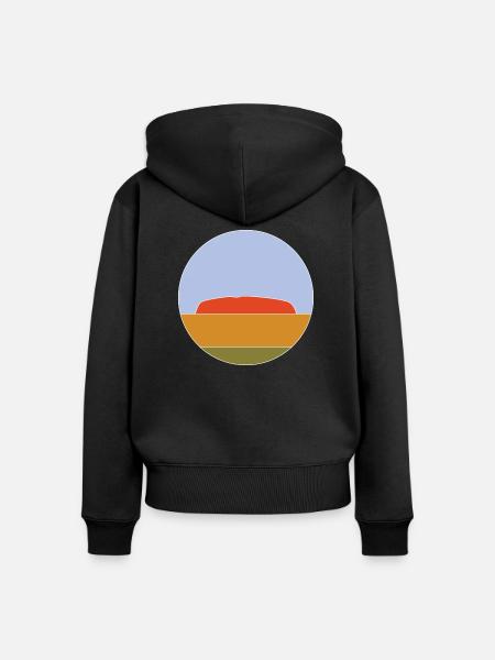 Uluru - Frauen Premium Bio Zip Hoodie - Schwarz
