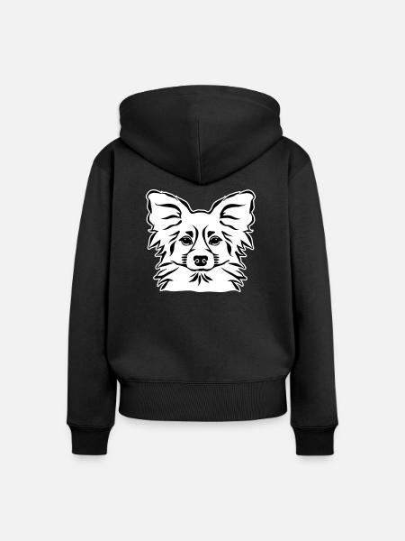 Papillon - Frauen Premium Bio Zip Hoodie - Schwarz