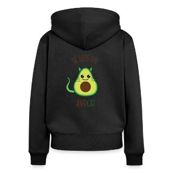 Je suis un avocat Phrase drôle - Sweat à capuche zippé Premium bio Femme - noir - Dos - Julia (174cm)