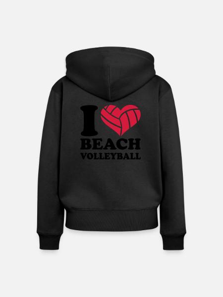 beach-volley - Sweat à capuche zippé Premium bio Femme - noir