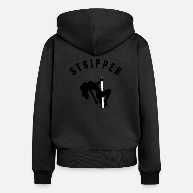 Collection Stripper - Profession - Sweat à capuche zippé Premium bio Femme - noir