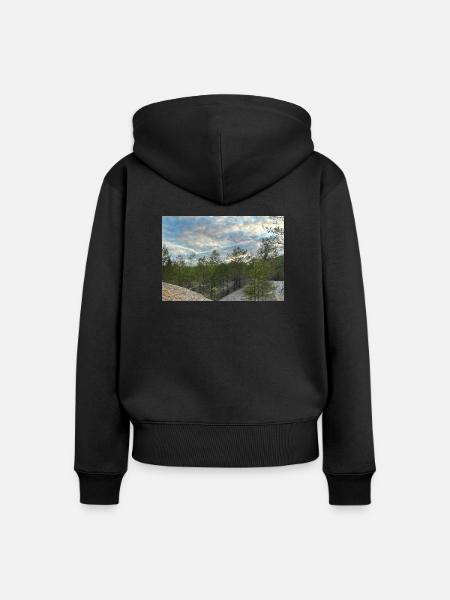 Blauer Himmel - Frauen Premium Bio Zip Hoodie - Schwarz