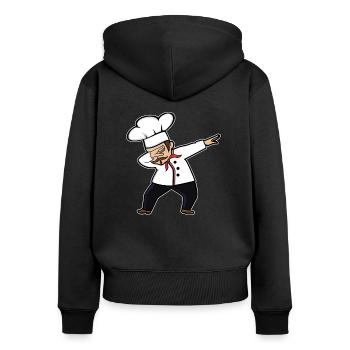 Lustige nette betupfende Kochs-Geschenk-Idee - Frauen Premium Bio Zip Hoodie - Schwarz - Hinten - Julia (174cm)