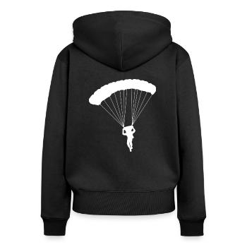 parachute - Women's Premium Organic Zip Hoodie - black - Back - Julia (174cm)